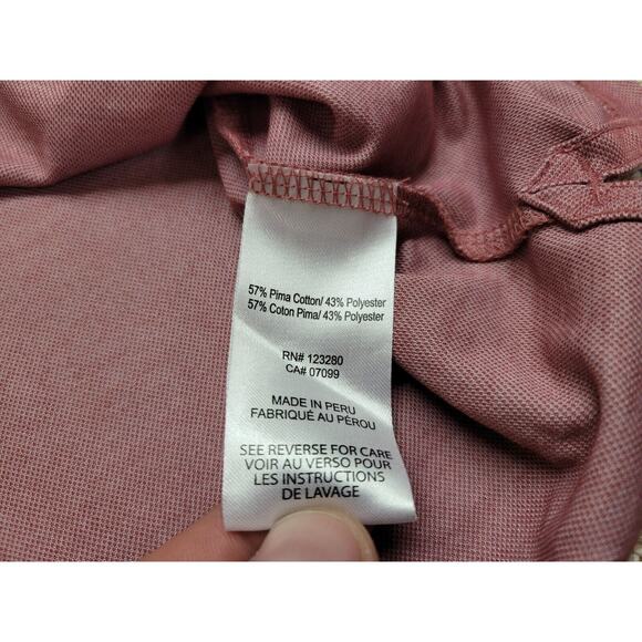 Travis Mathew Polo Shirt Mens XL Pink Golf Performance Striped Pima Cotton - Picture 14 of 16